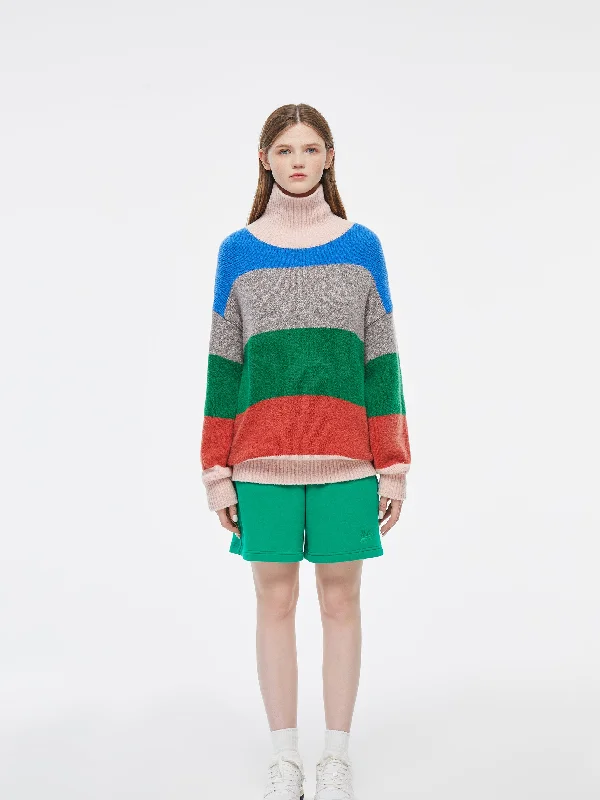 Tiffany' Colorblocked Wool Turtleneck