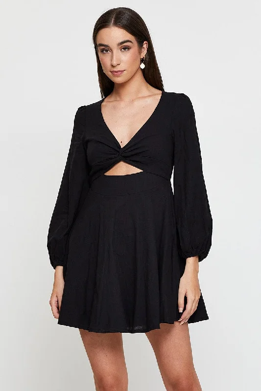 Black Mini Dress Long Sleeve