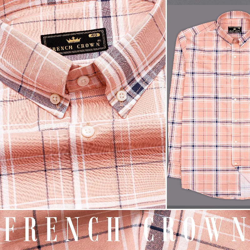 Cashmere Peach Plaid Royal Oxford Shirt