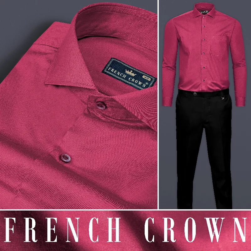 Hibiscus Red Subtle Sheen Super Soft Premium Cotton Shirt