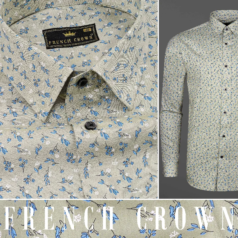 Kangaroo Gray Ditsy Printed Royal Oxford Shirt