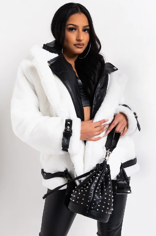 MONTEGO FAUX FUR BIKER JACKET